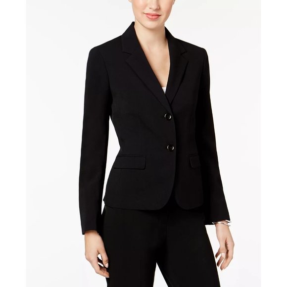 NINE WEST Two-Button Stretch Blazer - Black - NWT - Size 10 - Picture 4 of 5